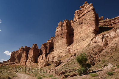 Road through the dry Valley of Castles at Charyn Canyon National Park Kazakhstan