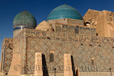 Evening light on Mausoleum of Khoja Ahmed Yasawi in Turkistan Kazakstan