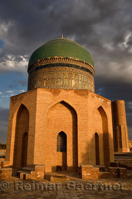 Mausoleum of Rabigha Sultan Begum great granddaughter of Emir Timur at dawn in Turkestan Kazakhstan