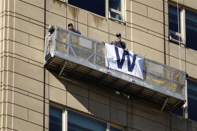 'W' for Washing Windows While Watching Winners