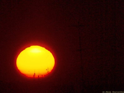 My first Sunset in 2014, part one, over the buildings terrace
