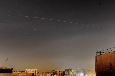 Cassiopeia and ISS (International Space Station) flyby over Bucharest