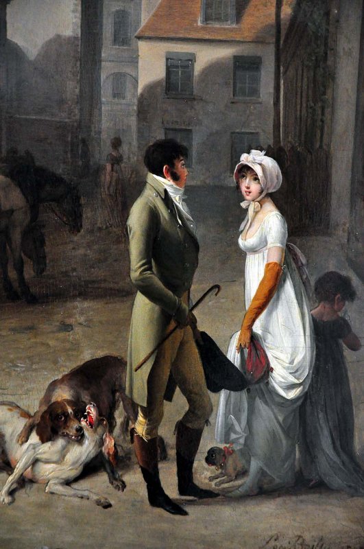 Louis-Lopold Boilly - Larrive dune diligence dans la cour des Messageries (1803), dtail - 0624