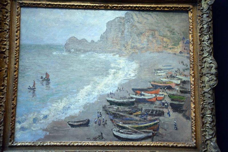 Claude Monet - Etretat: la plage et la porte dAmont, 1883 - Muse dOrsay - 3378
