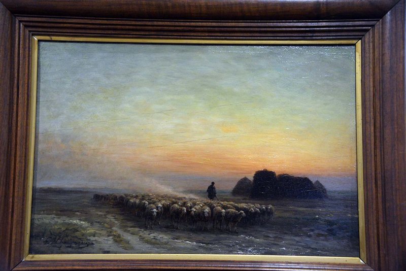 Ferdinand Chaigneau - Troupeau dans la poussire - Auberge Ganne - Barbizon - 7816