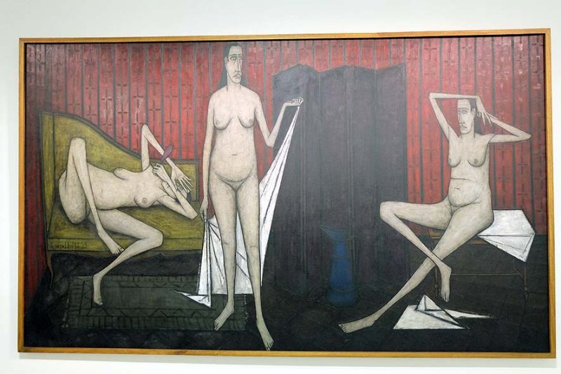 Bernard Buffet - Intrieurs, Femmes  leur toilette (Trois femmes), 1953 - LaM Lille Mtropole muse dArt moderne - 7681