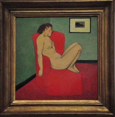 Flix Vallotton - Femme nue assise dans un fauteuil rouge (1897) - Muse de Grenoble - 8432