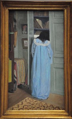 Flix Vallotton - Intrieur, femme en bleu fouillant dans une armoire (1903), muse d'Orsay - 8465