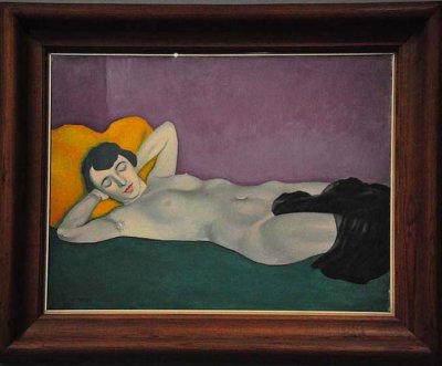 Flix  Vallotton - Femme couche sur fond violet (1924) - 8512