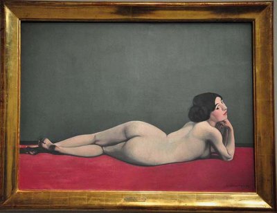 Flix  Vallotton - Nu couch au tapis rouge (1909), Genve, association des amis du Petit Palais - 8516
