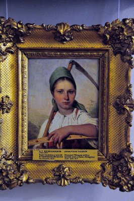 Alexey Venetsianov  - Peasant woman with a scytle and a rake (1825) - 9320