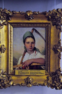 Alexey Venetsianov - Peasant woman with a scytle and a rake (1825) - 9320