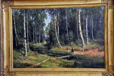 Ivan Shishkin - Stream in a Birch forest (1883) - 9348