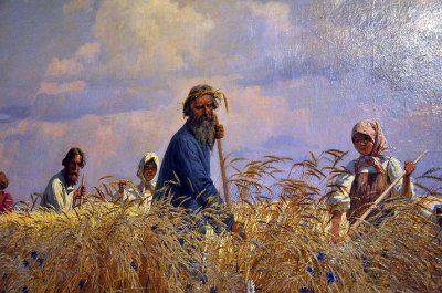Grigory Myasoyedov - Harvest time (Scythers), (1887), detail - 9462