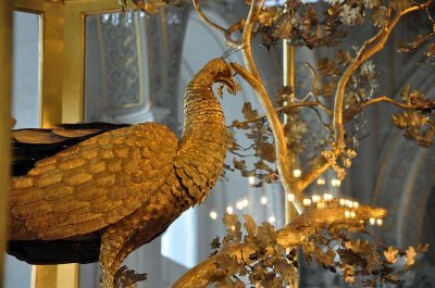 James Cox' 18th century golden Peacock Clock , Pavilion Hall, Small Hermitage -  0480