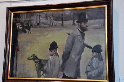 Edgar Degas - Place de la Concorde, Count Lepic and his daughters crossing place de la Concorde, (1876) - 0690