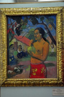 Paul Gauguin - E haere ia oe (Where do you go?) , Woman holding a fruit (1893) - 0812