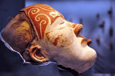 Funeral mask on the woman's head - Gypsum - 3rd-4th century - Oglahtinsky burial site - 0973