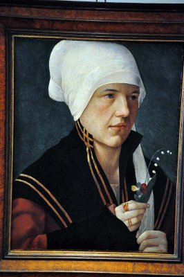 Marx Reichlich - Portrait of a woman holding a pansy and lily-of-the-valley (1510-1520) - 3334