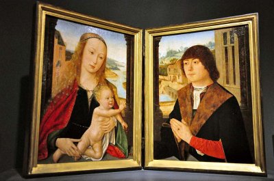 Master of Bruges - Diptych with the Virgin and child and a donor (1495) - 3346