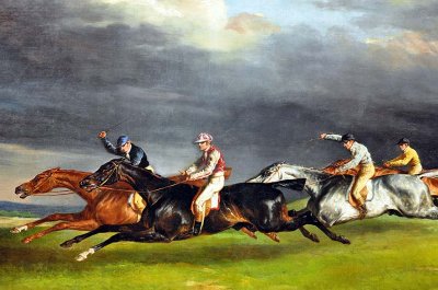 Thodore Gricault (1791-1824) - Course de chevaux - Le derby de 1821  Epsom (dtail) - 0389