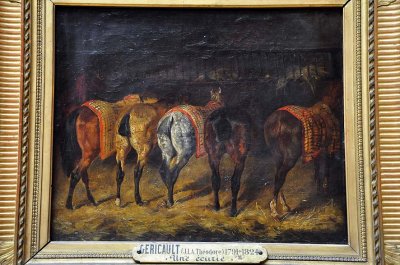 Thodore Gricault (1791-1824) - Cinq chevaux vus par la croupe dans une curie - 0636