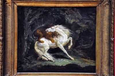 Thodore Gricault (1791-1824) - Cheval attaqu par un lion - 0646