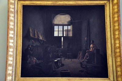 Lon-Matthieu Cochereau - Intrieur de l'atelier de David (Salon de 1814) - 0614
