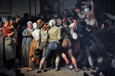 Louis-Lopold Boilly - L'entre du thtre de l'Ambigu-Comique  une reprsentation gratis (1819), dtail - 0618