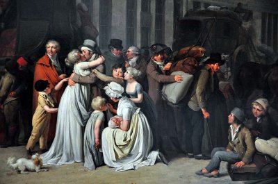 Louis-Lopold Boilly - L'arrive d'une diligence dans la cour des Messageries (1803), dtail - 0623
