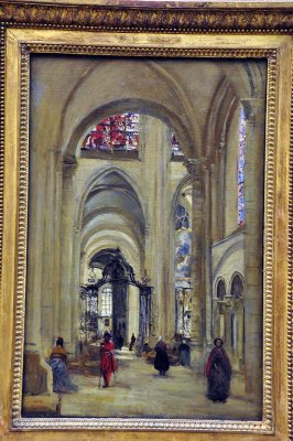 Camille Corot - Vue de l'intrieur de la cathdrale de Sens (1874) - 0719