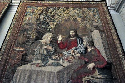Supper at Emaus - From Raphael, Brussels 1524-1532 - Gallery of Tapestries, Vatican Museum - 2369