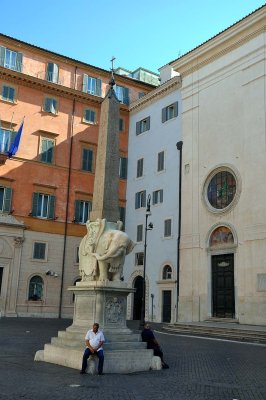 Piazza della Minerva, Elephant and Obelisk by Bernini (1667)  - 3018