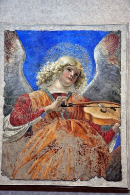 Melozzo degli Ambrosi, called da Forli (1438-1494) - Music making angels, cherubs and apostle's heads, Santi Apostoli - 2633