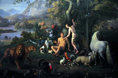 Adam & Eve in the Garden of Eden (19th c.), detail - Wenzel Peter - 2721