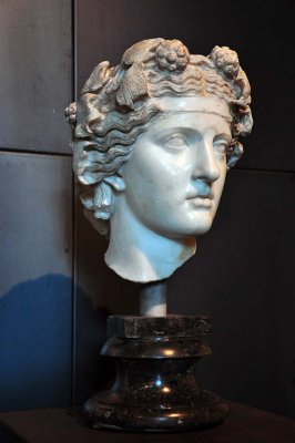 Head of Dionysus (Roman marble inspired by Hellenistic models. From the Horti Lamiani (near Piazza Vittorio Emanuele) - 3559