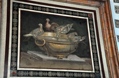 Mosaic of the Doves (from an original of 2nd century BC, attributed to Sosos) - Rome, Tivoli - 3679