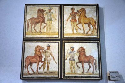 Mosaico pavimentale con aurighi del circo, Roma, villa dei Severi (prima metà del III sec. dC) - 4046