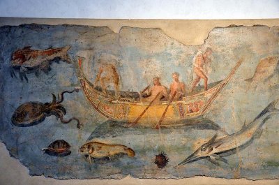 Frammento di parete con fauna marina - Roma, dala località Pietra Papa (125-150 d.C.) - 4048