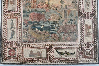 Mosaico pavimentale con paesaggio Nilotico - Roma (II sec. d.C.) - 4063