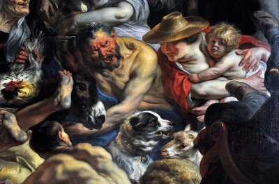 Jacob Jordaens (1593-1678) - Jsus chassant les vendeurs du temple (1645-1650), dtail - 0828