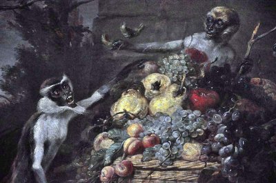 Frans Snyders (1579-1657) - Trois singes voleurs de fruits (annes 1640), dtail - 0836