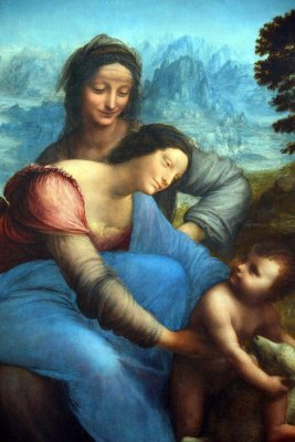 Leonard de Vinci -  La Vierge  lEnfant avec sainte Anne (1503-1513), detail - 3636