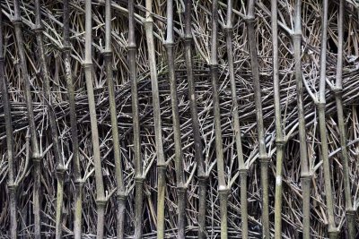 Detail of a bamboo gate, Arashiyama, Kyoto - 9844