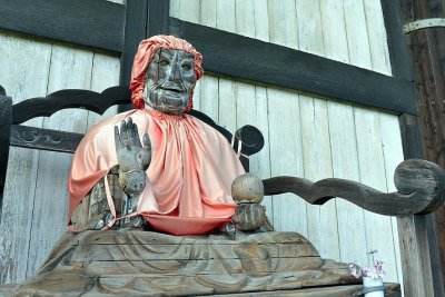 Binzuru (Pindola Bharadvaja), one of the 16 ararats disciples of Buddha (wood, 18th c., Edo period), Todaiji Temple, Nara - 0264