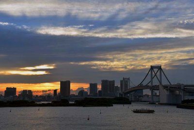 Sunset on Rainbow Bridge - Odaiba - Tokyo - 4260