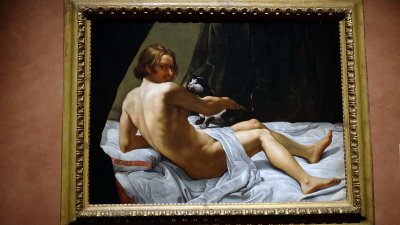 Giovanni Lanfranco - Jeune homme nu sur un lit avec un chat (1620-1622) - 4749
