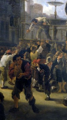 Jan Both - Fête et rixe aux abords de l'Ambassade d'Espagne (1637-1638), détail - Stockholm University - 4761