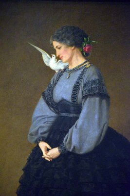 Lady with a Dove: Madame Loeser (detail), 1864 - John Brett - 4083