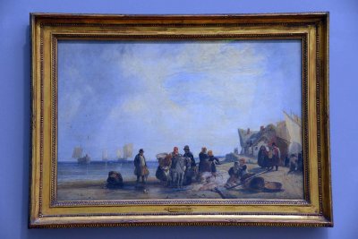 French Coast with Fishermen, 1825 - Richard Parkes Bonington - 4151